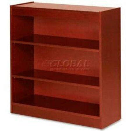 SP RICHARDS Lorell® 3-Shelf Panel End Hardwood Veneer Bookcase, 36"W x 12"D x 36"H, Cherry LLR89051